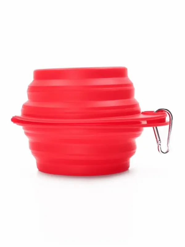 Миска силиконовая двойная, складная, красная