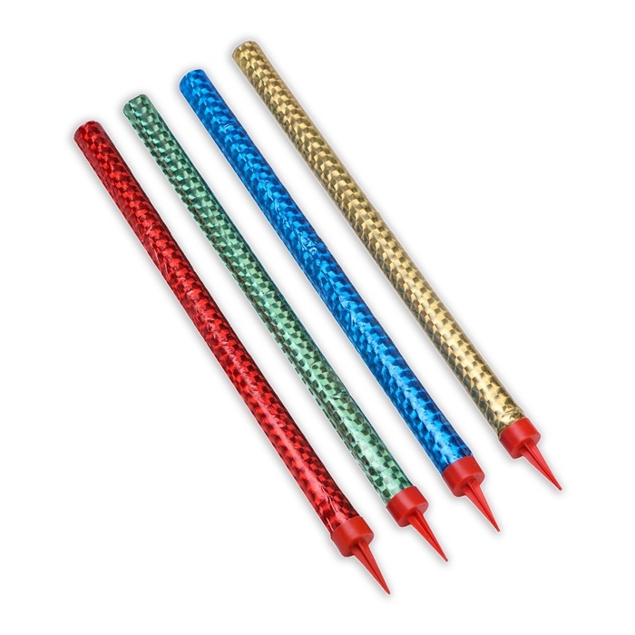 Свеча фонтан, 4 шт, 25 см, цветное пламя 50 сек Свеча фонтан, 4 шт, 25 см, цветное пламя 50 сек