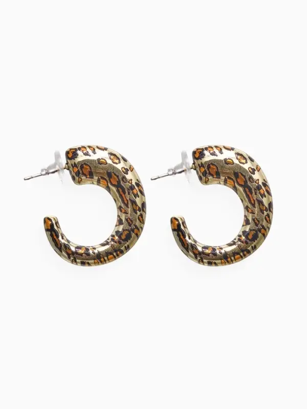 Серьги пластик &laquo;Леопард&raquo;, цвет золото