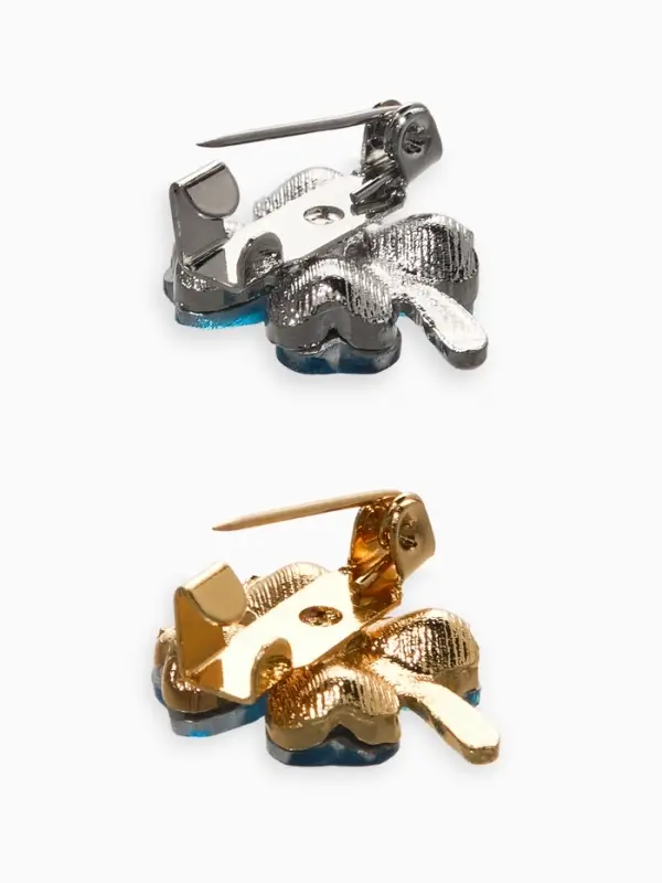 Брошь &laquo;Клевер&raquo;, сапфировый, МИКС, (неделимая фасовка 12 шт. цена за шт.)