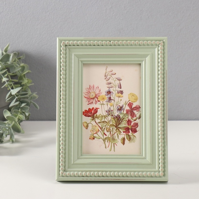 Фоторамка массив сосны 10х15 см "Бусинки на канте" 2,4х17,2х22,4 см