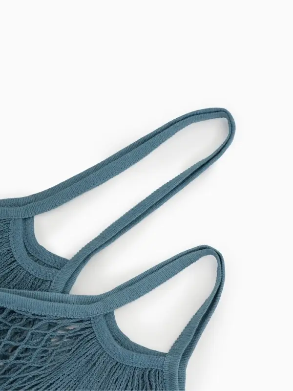 Набор 2 шт.: сумка-авоська плетёная, клетка 1.5 см, тёмно-бирюзовая