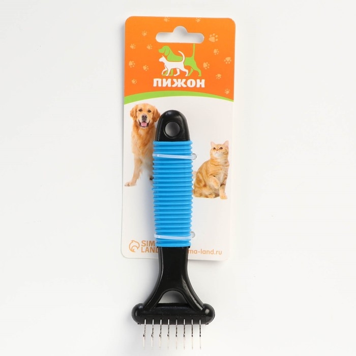 Колтунорез загнутый, 8 лезвий, 5,5 х 15 см, чёрно-синий Колтунорез загнутый, 8 лезвий, 5,5 х 15 см, чёрно-синий