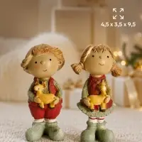 Фигурка &laquo;Малыши с оленем&raquo;, набор 2 шт., 4.5&times;3.5&times;9.5 см