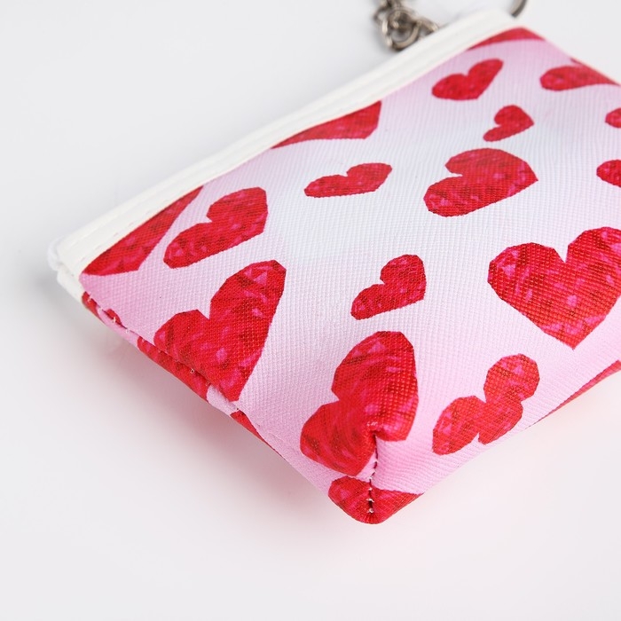 Кошелёк женский на молнии, цвет белый/розовый/красный Кошелёк женский на молнии, цвет белый/розовый/красный