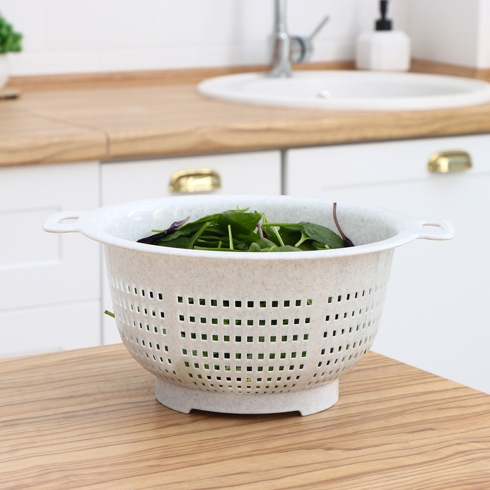 Дуршлаг кухонный, d=23,5 см, цвет мраморный Дуршлаг кухонный, d=23,5 см, цвет мраморный