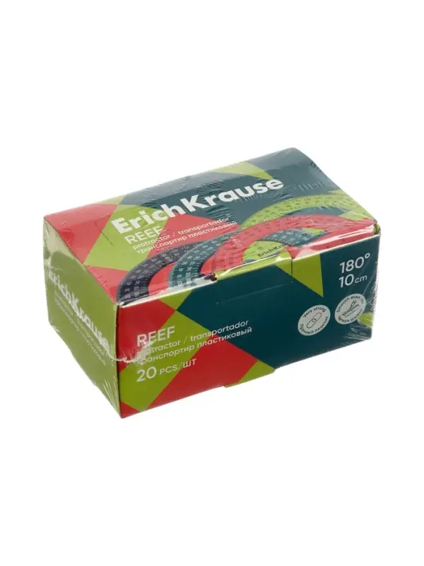 Транспортир 180&deg;, 10 см, ErichKrause Reef, МИКС