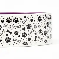 Миска Smile Dog, 200 мл, 10.5&times;10.5&times;4 см, керамика, сиреневая, бежевая