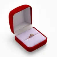 Футляр под кольцо, серьги &laquo;Классический&raquo;, бархатный, 5&times;5.5 см, красный