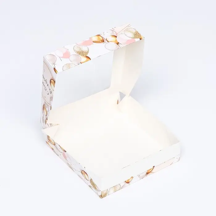 Коробки подарочная, складная, с окном, «С Днем Рождения» 15×15×4 см