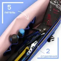 Сумка для инструментов ТУНДРА, 5 петель, два отделения, ремень, 400&times;320&times;130 мм