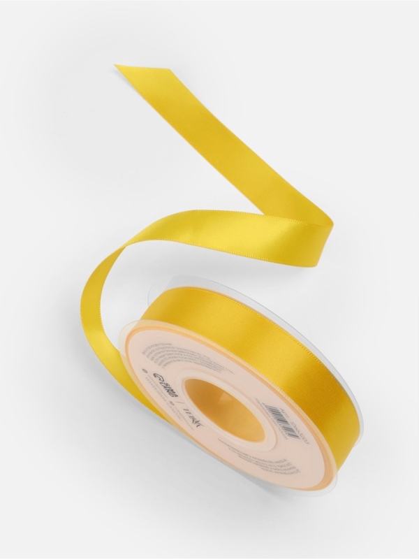 Лента атласная двухсторонняя № 0645 20мм*25±1м жёлтый TR