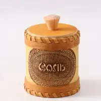 Туес &laquo;Соль&raquo;, 9&times;9&times;9.5 см, банка для хранения, береста