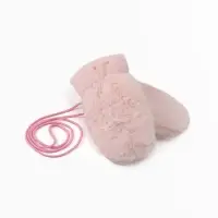 Варежки подросковые MINAKU, пушистые, 20 см цв.розовый