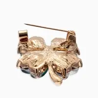 Брошь &laquo;Клевер&raquo;, роскошный, тёмно-зелёная в золоте