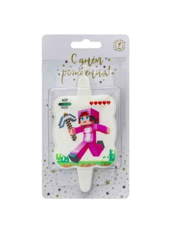 Свеча в торт " Майнкрафт"