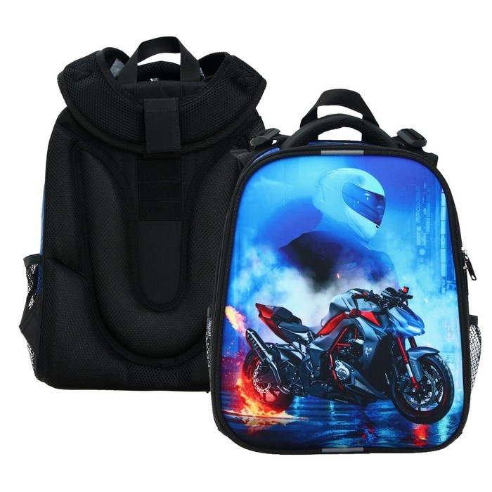 Рюкзак каркасный 38 х 30 х 16 см, эргономичная спинка, Calligrata Probag Рюкзак каркасный 38 х 30 х 16 см, эргономичная спинка, Calligrata Probag "Мото" (школьный, с ситемой роста)