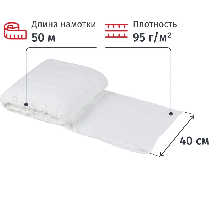 Полотно техническое ВАФЕЛЬНОЕ отбеленное, рулон 0,4х50м, пл. 95 г/м2