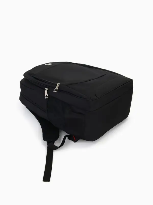 Рюкзак молодёжный на молниях, 2 отдела на молнии, с карманами, размер 37&times;17&times;54 см, чёрный