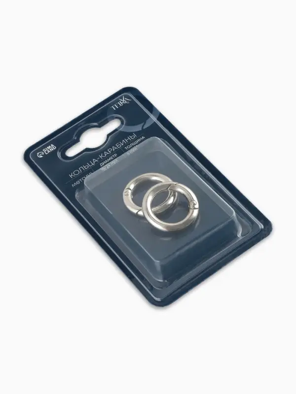 Кольца-карабины 6,7гр d16/24мм 4мм (наб 2шт цена за наб) серебряный TR Кольца-карабины 6,7гр d16/24мм 4мм (наб 2шт цена за наб) серебряный TR