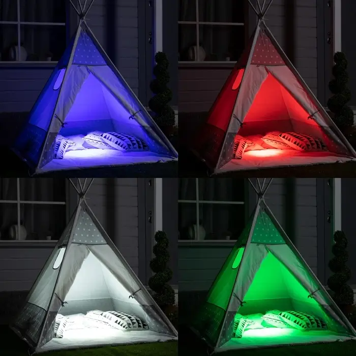 Светильник садовый &laquo;Прожектор&raquo;, уличный, на солнечной батарее, 13&times;6&times;13 см, 6 LED, пульт ДУ, свечение RGBW