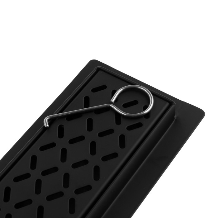 Трап ZEIN engr, c флaнцeм свободного вращ 360°, 7*40 см, d=40/50 мм, нерж сталь, черный