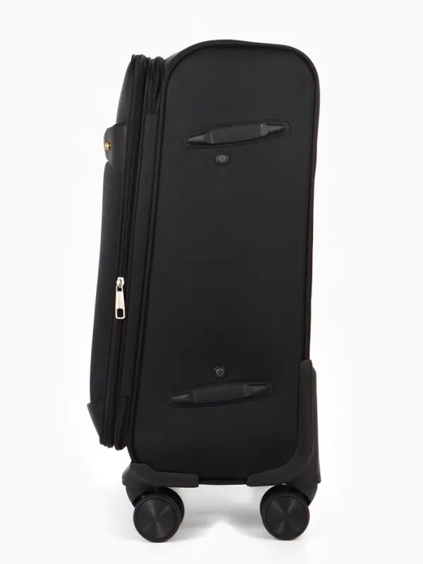 Чемодан на колёсах TEXTURA, кодовый замок, текстильный, с увеличением, 36&times;25&times;58 см, 20", чёрный