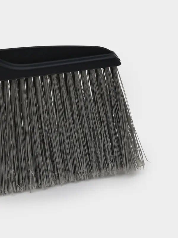 Щётка для пола, с совком-ловушкой, с крышкой, серая