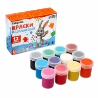 Краски пальчиковые набор 12 цветов по 40 мл Calligrata kids от 1 года