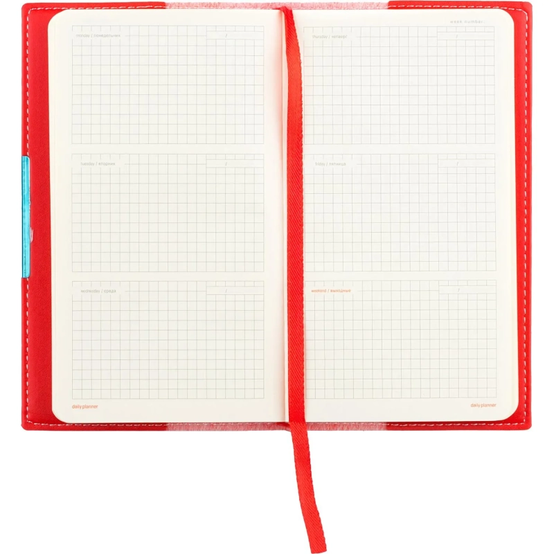 Еженедельник недатированный красный А6&nbsp; METROPOL, 3-492/02