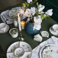 Менажница Доляна &laquo;Цветы&raquo;, 5 ячеек, d=25.5 см, доломит, белая