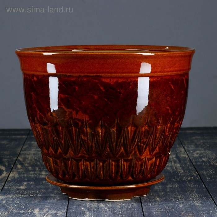 Горшок цветочный Горшок цветочный "Болеро №1" 10 л, 21 × 30 см, 1 сорт, коричневый