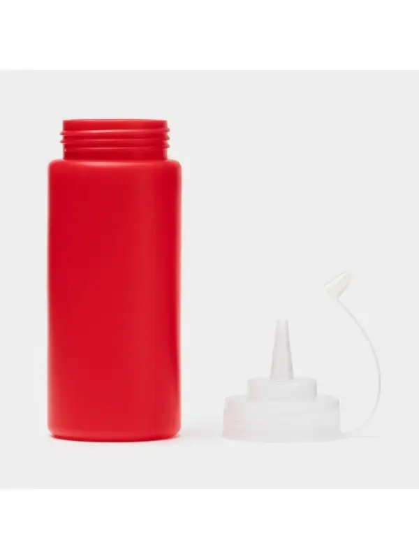 Бутылка для соуса, 450 мл, 6.5&times;20 см, пластик, красная