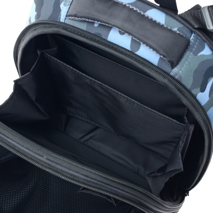 Рюкзак каркасный школьный 38 х 30 х 16 см, эргономичная спинка, Stavia Рюкзак каркасный школьный 38 х 30 х 16 см, эргономичная спинка, Stavia "Милитари", мультиколор/серый