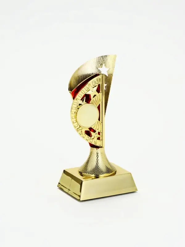 Кубок, наградная фигура &laquo;Звёзды&raquo;, с красными вставками, 15&times;7&times;5.8 см