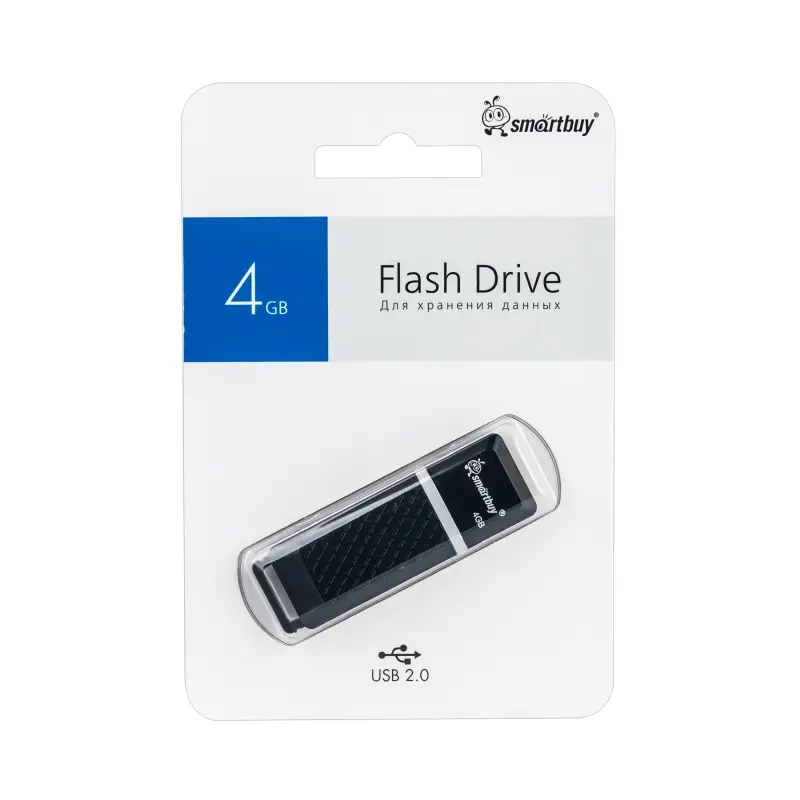 USB накопитель 4 GB Smart Buy Quartz Series Black (SB4GBQZ-K)