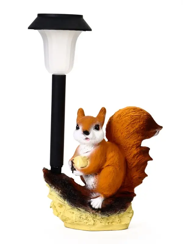 Садовая фигура - фонарь из полистоуна &laquo;Белка с орешком&raquo;, 24&times;16&times;24 см