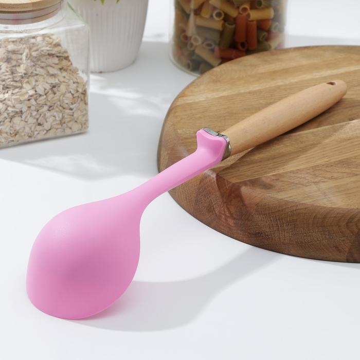 Половник Доляна «Стелла», 29×8×3,5 см, цвет розовый Половник Доляна «Стелла», 29×8×3,5 см, цвет розовый