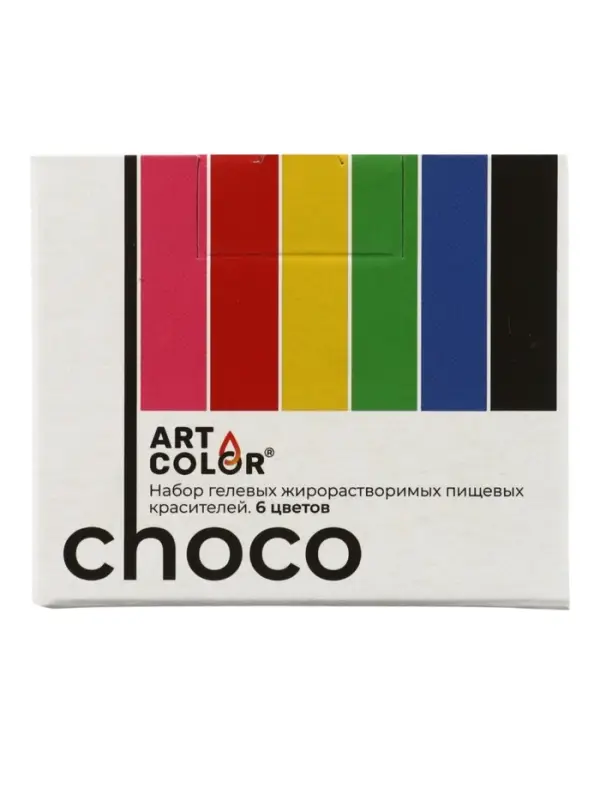 Набор гелевых жирорастворимых пищевых красителей Art Color choco, 6 цветов, 12 мл