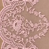 Кружево на сетке, 145 мм, 11&plusmn;1 м, нежно-розовое