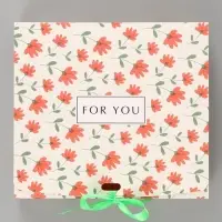 Коробка подарочная самосборная For you, 20&times;18&times;5 см, с лентой