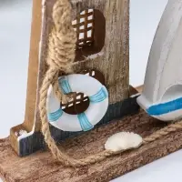 Сувенир интерьерный дерево "Парусник и маяк" 6х19х20,5 см