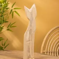 Сувенир &laquo;Кошка&raquo;, белая, 60&times;12&times;6 см, дерево, МИКС