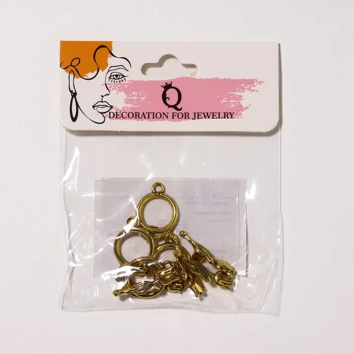 Замок - тоггл из 2×частей «Тюльпан», 20×14 мм, 22 мм (набор 4 шт.), чернёное золото