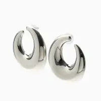 Серьги металл &laquo;Кольца&raquo;, полумесяц, цвет серебро