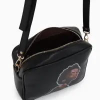 Сумка женская на молнии TEXTURA 22&times;8&times;17 см, чёрная