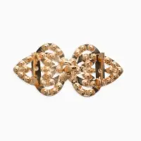 Зажим для кардигана "Ажур", шип, цвет белый в золоте Зажим для кардигана "Ажур", шип, цвет белый в золоте