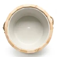 Ведро из липы, 15л,  пластиковая вставка, ручка-веревка "Термо"