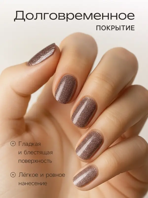 Лак для ногтей Jeanmishel, какао, шиммер (блёстками), тон 469, 6 мл