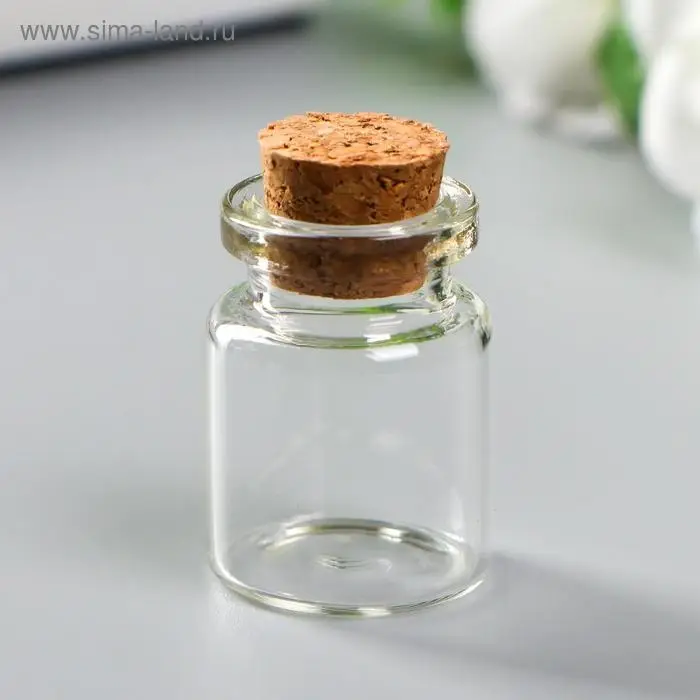 Декор для творчества стекло  Декор для творчества стекло "Бутылочка с пробкой", 5 мл, 3х2х2 см
